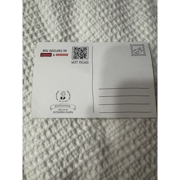 Jack's Wife Freda Post Card NYC Restaurant Love Hearts Bicycle New York City - Picture 2 of 2